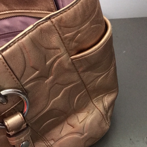 Coach Embossed Gold Purse - Picture 11 of 16